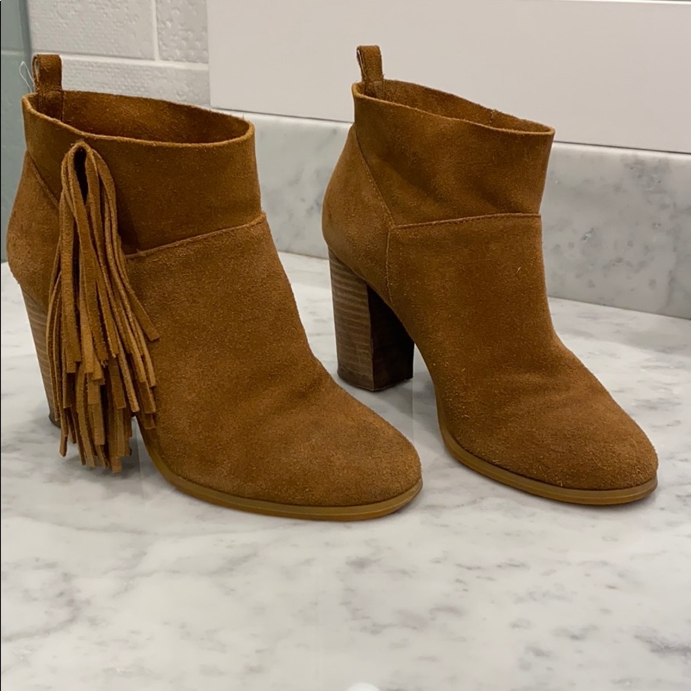 Crown Vintage fringe suede booties